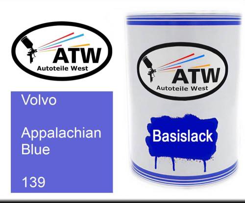 Volvo, Appalachian Blue, 139: 500ml Lackdose, von ATW Autoteile West.